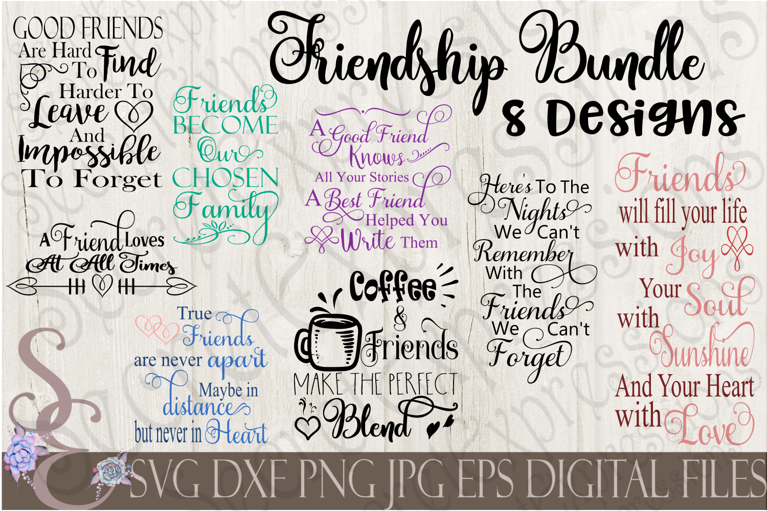 Download Friends and Friendship SVG Bundle 8 Designs (117418 ...