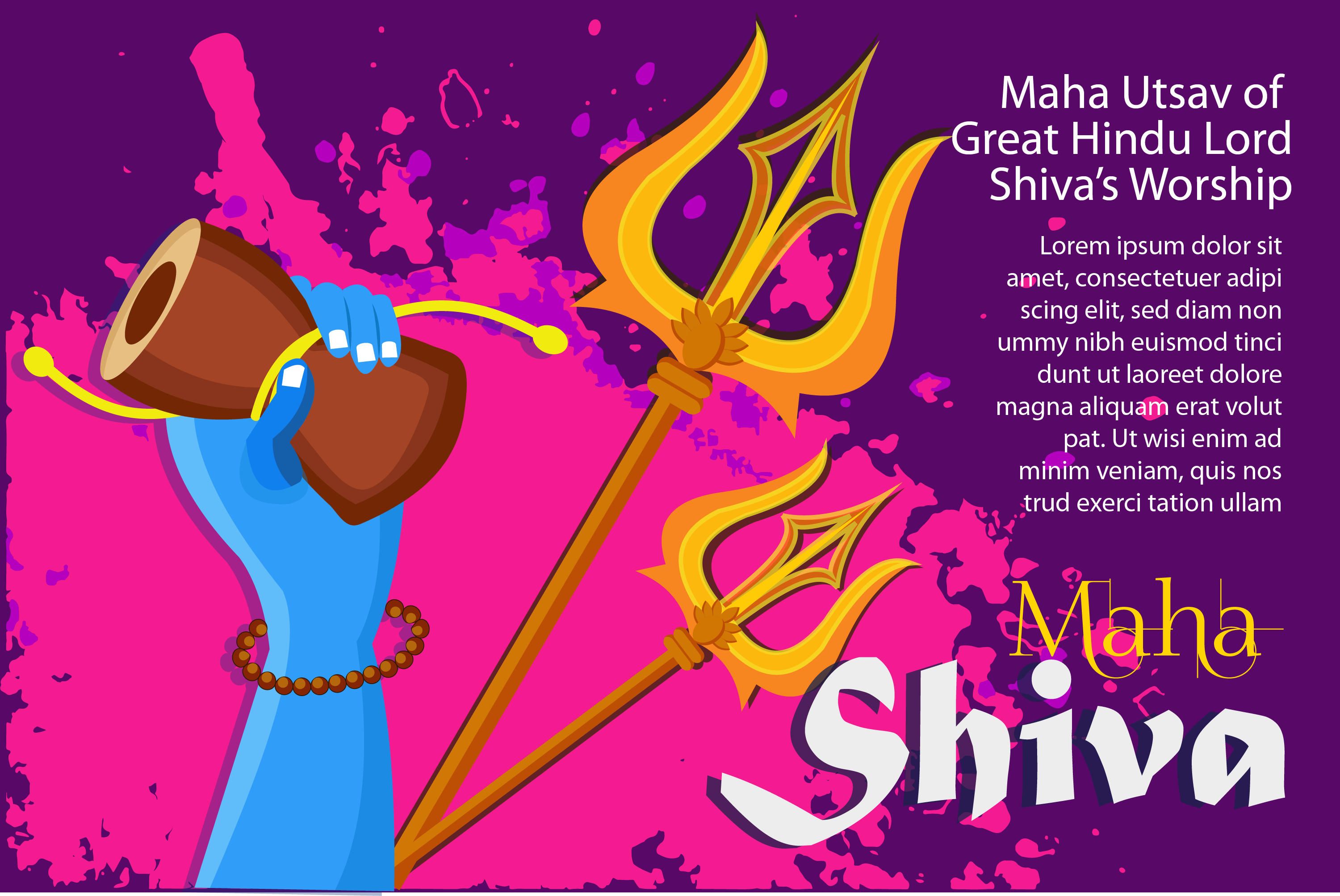 Trishul Shiva Vector Illustration