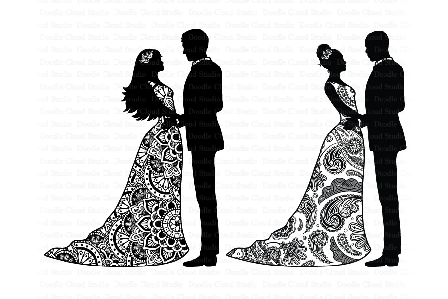 Download Wedding Mandala SVG, Mandala Bride and Groom SVG,