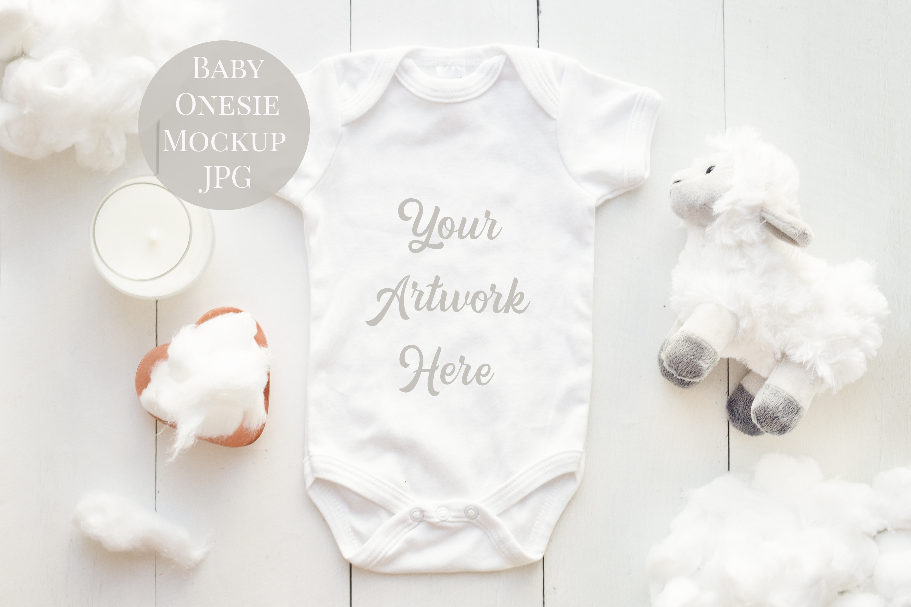 Download Onesie, Infant bodysuit Mockup White Easter