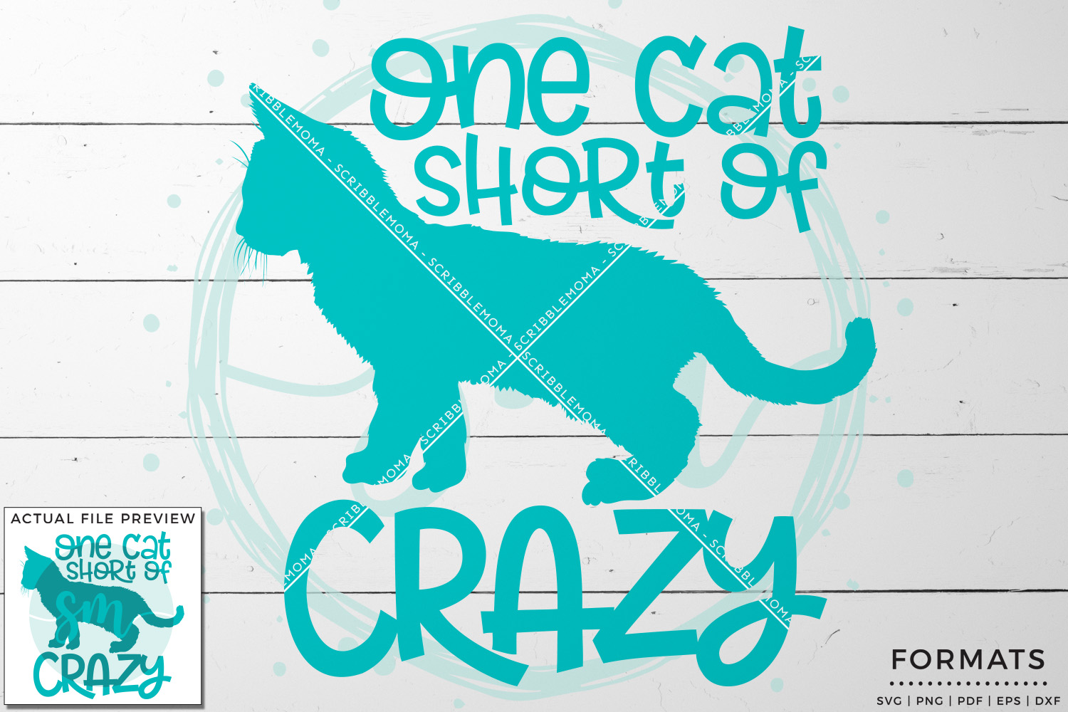 One Cat Short of Crazy SVG (38107) | SVGs | Design Bundles