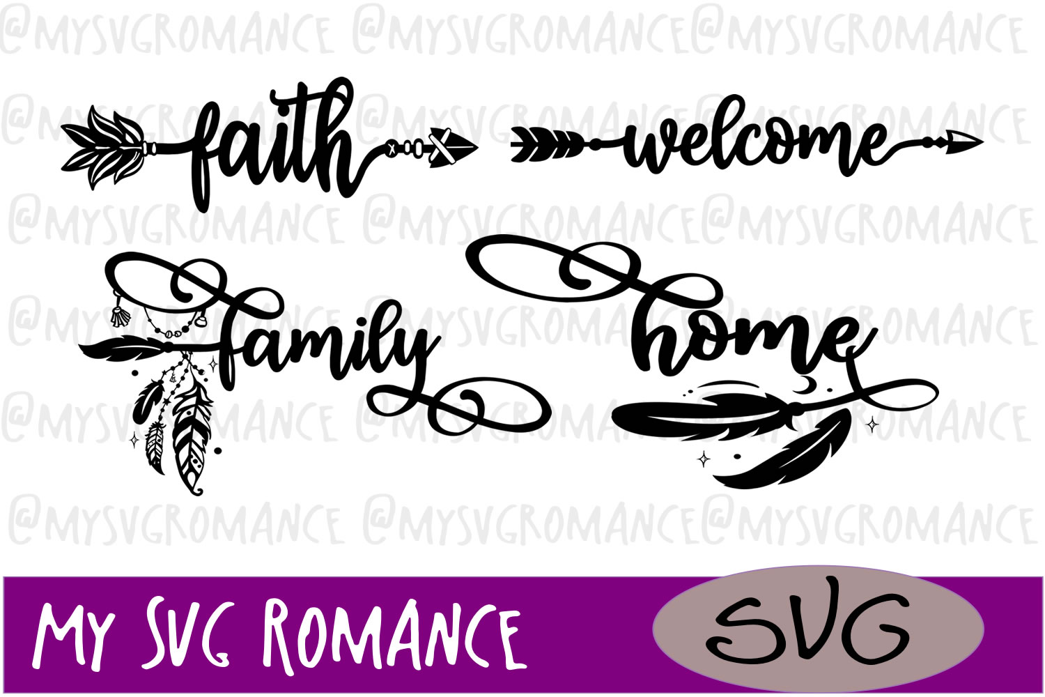 Download Faith Welcome Family Home Bohemian Arrows SVG DXF PNG EPS