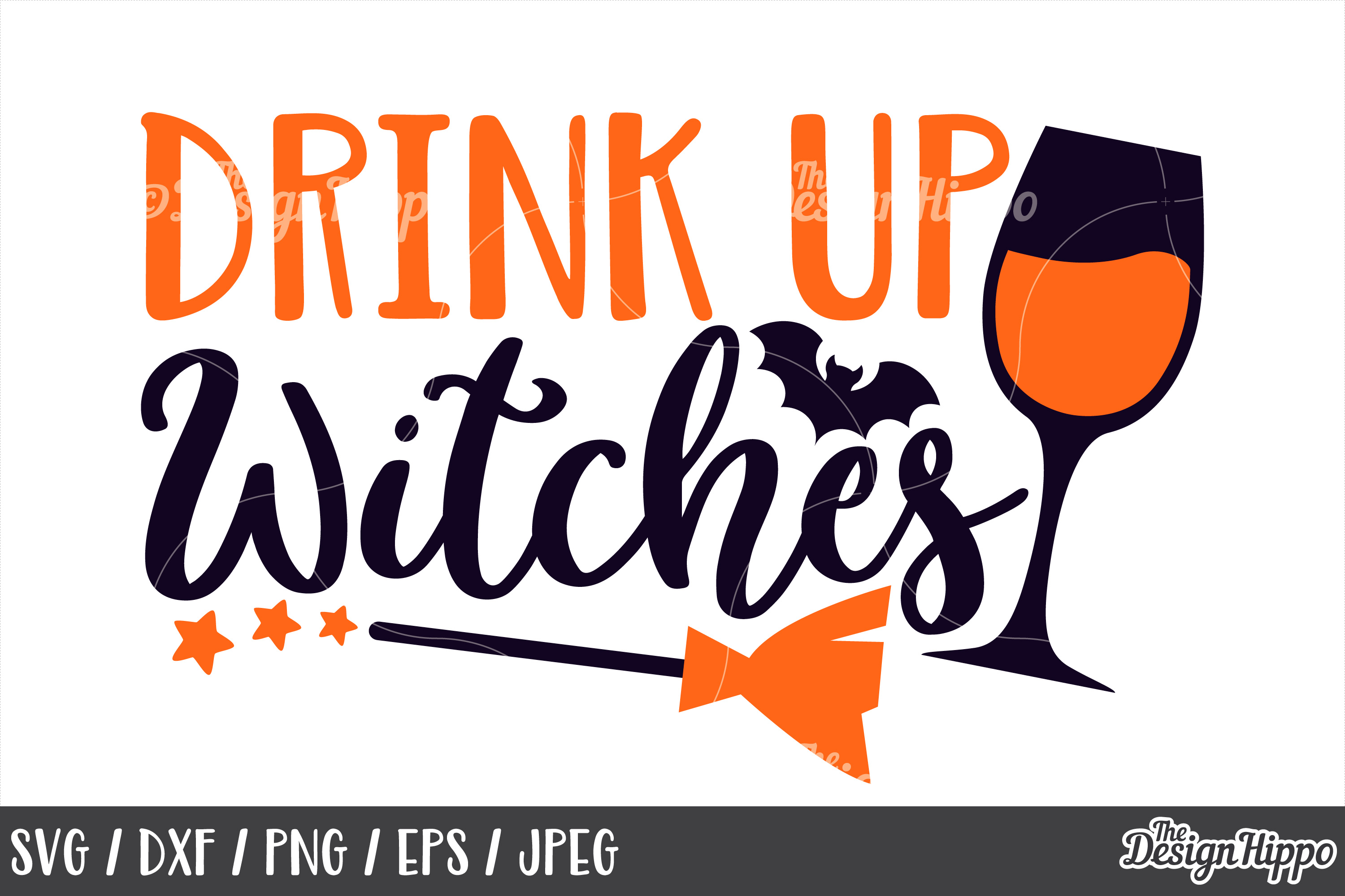 Drink up witches, SVG, Halloween, Witch broom, Wine SVG, PNG