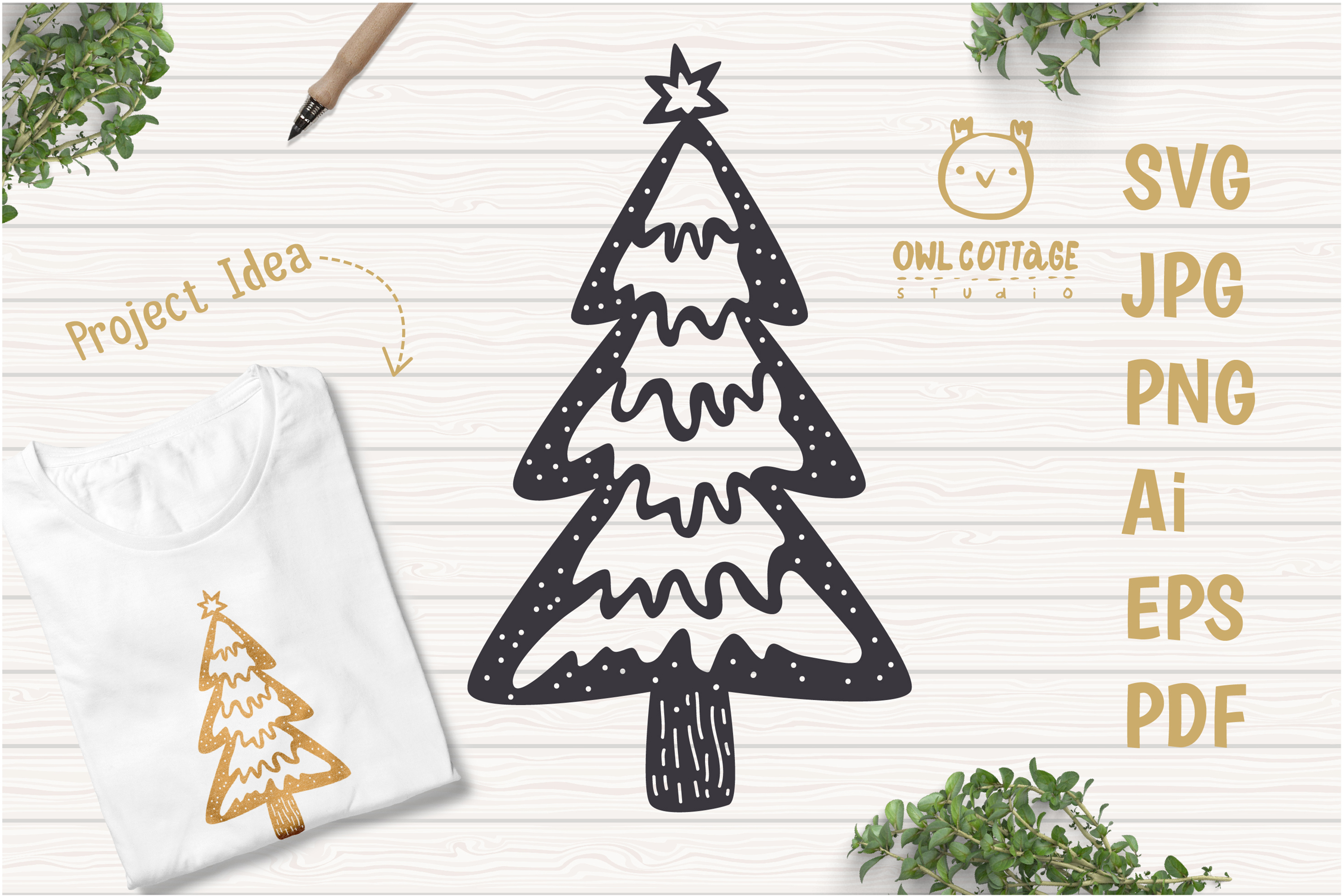 Download Scandinavian Style X-mas Tree SVG, Christmas Decor Cut ...