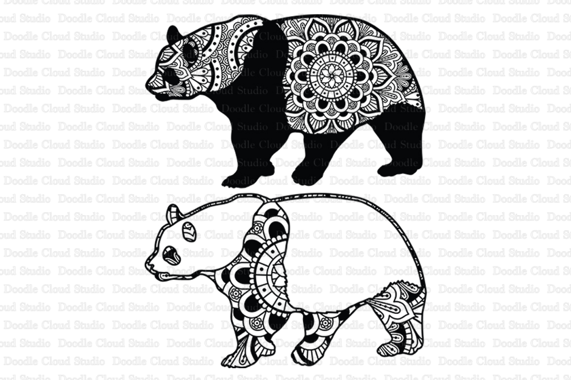 Download Panda Mandala SVG Cut Files, Panda Mandala Clipart.