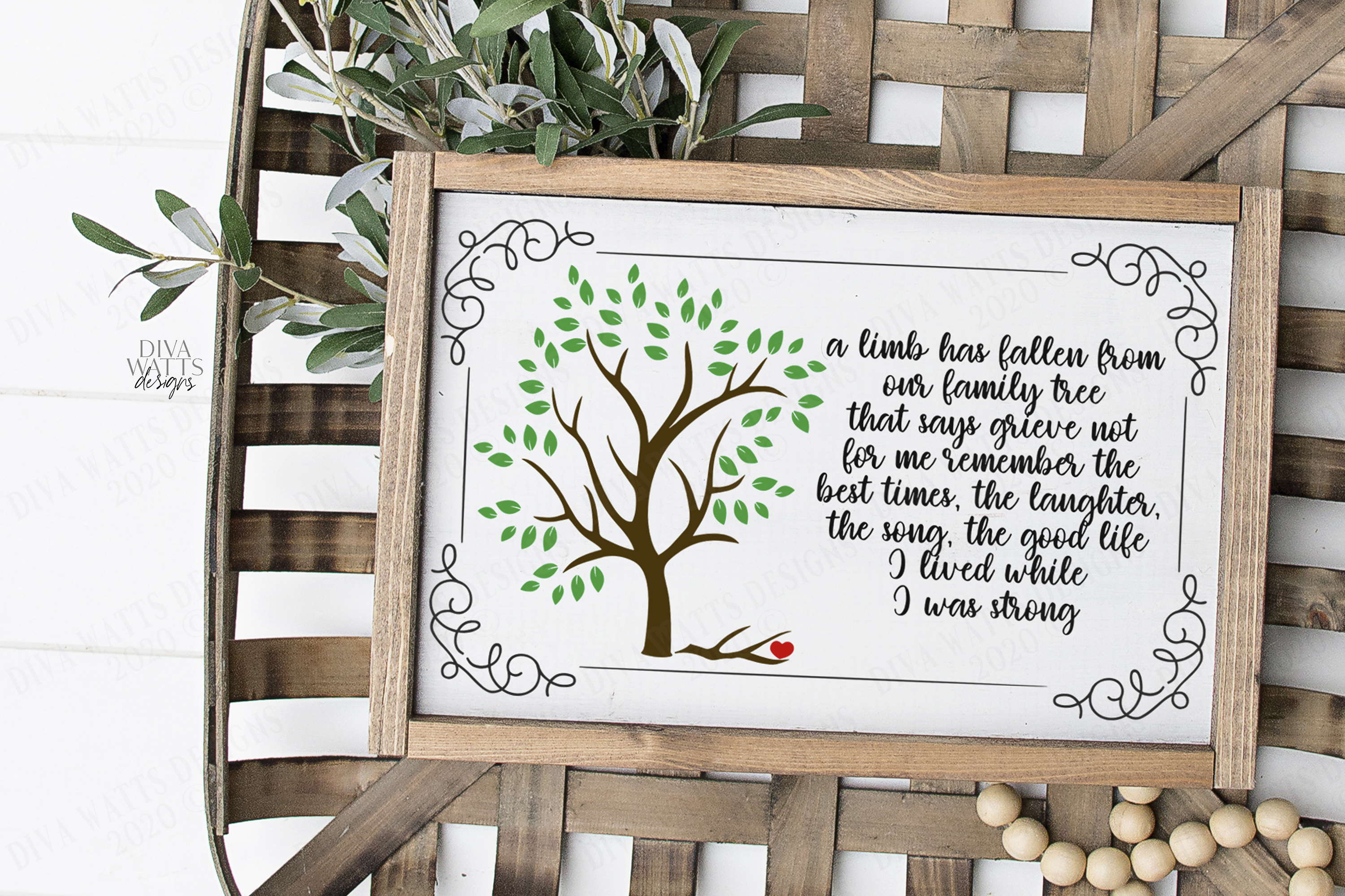 A Limb Has Fallen From Our Family Tree - Grief Loss SVG DXF