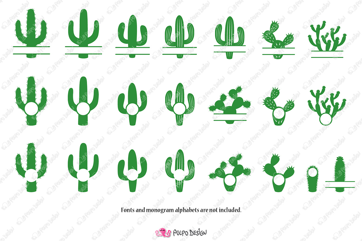 Download Cactus Monogram SVG (93164) | Illustrations | Design Bundles