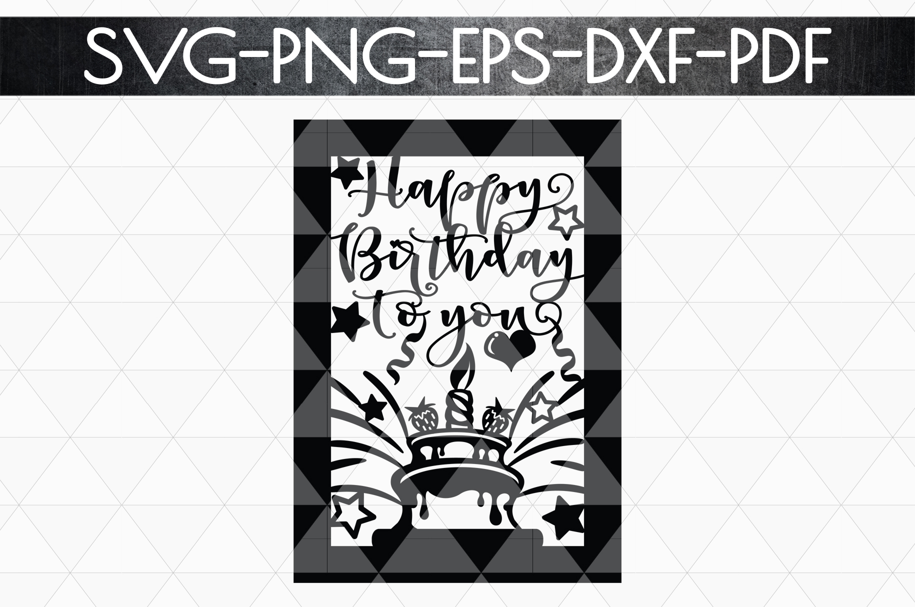 Download Happy Birthday Papercut Template, Birthday Card Cover, SVG ...