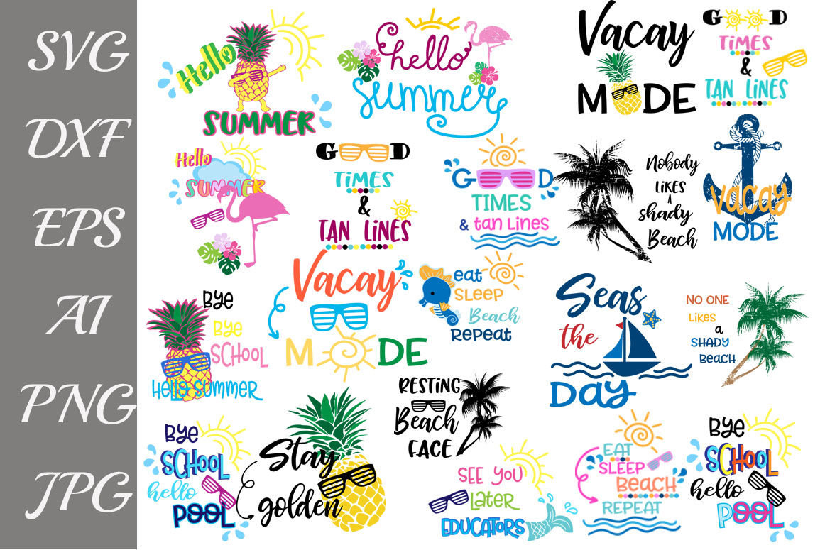 Download Summer Design Bundle Svg (93757) | SVGs | Design Bundles