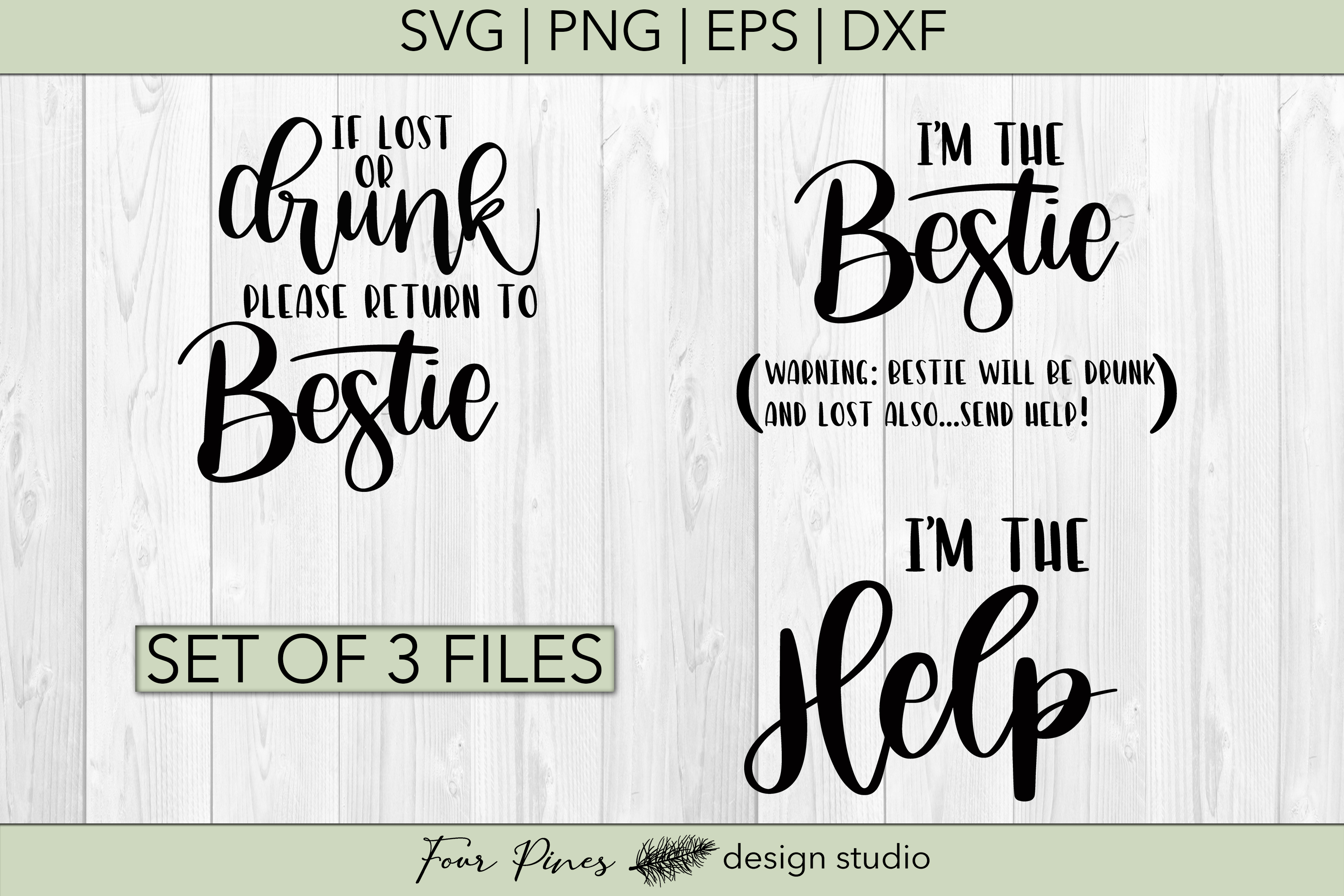 Download If Lost Or Drunk - Best Friend Set of 3 SVG png eps dxf ...