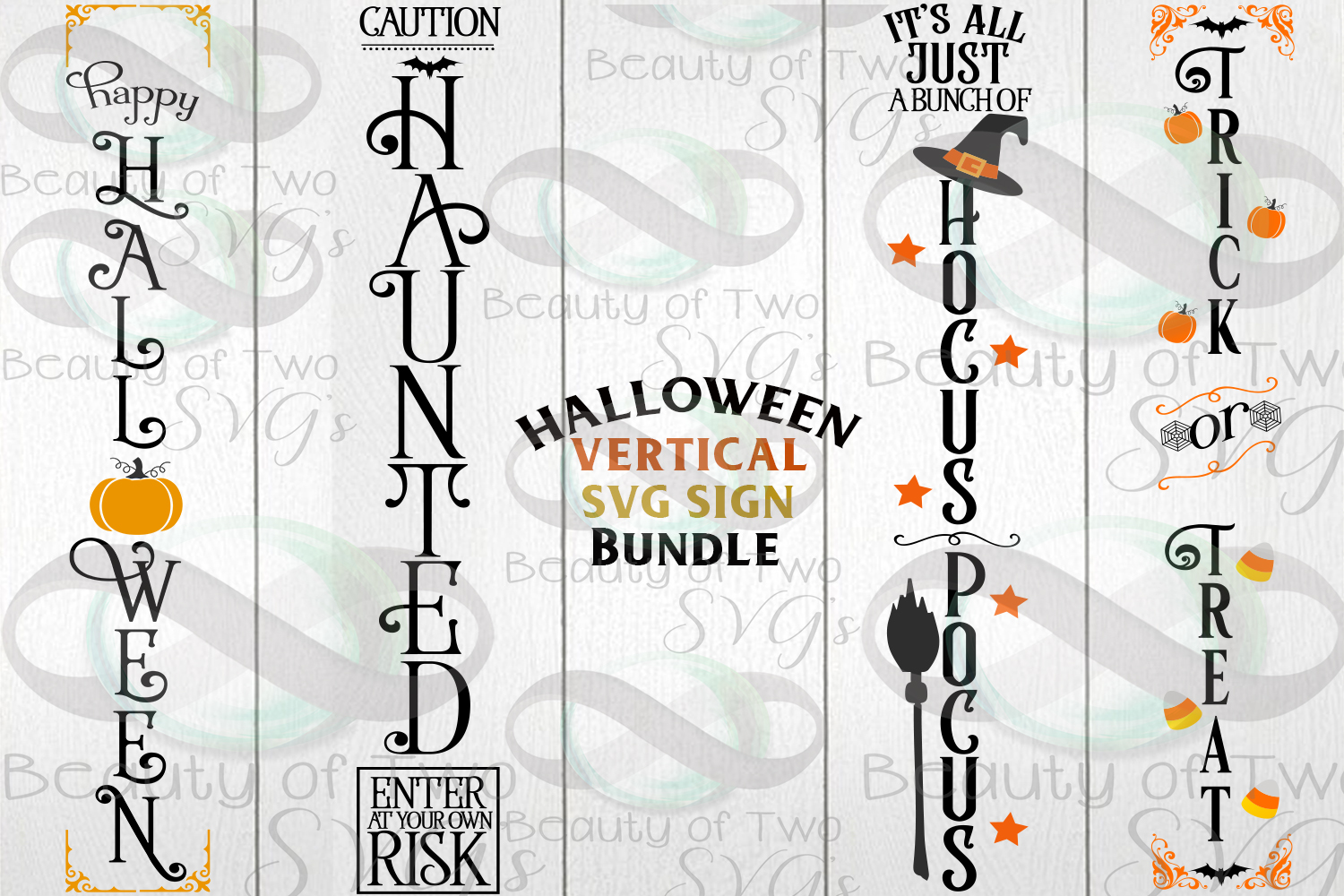 Halloween Vertical svg Sign Bundle, 4 Halloween svg designs (306265
