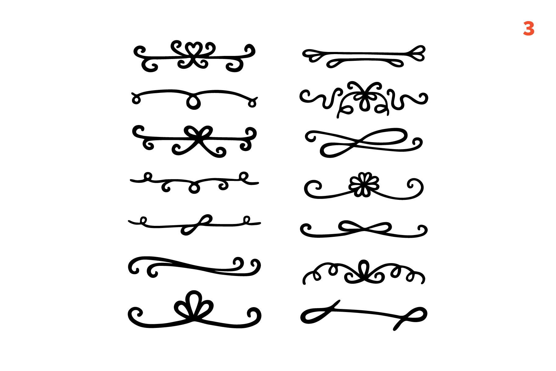 Hand drawn elegant dividers, border