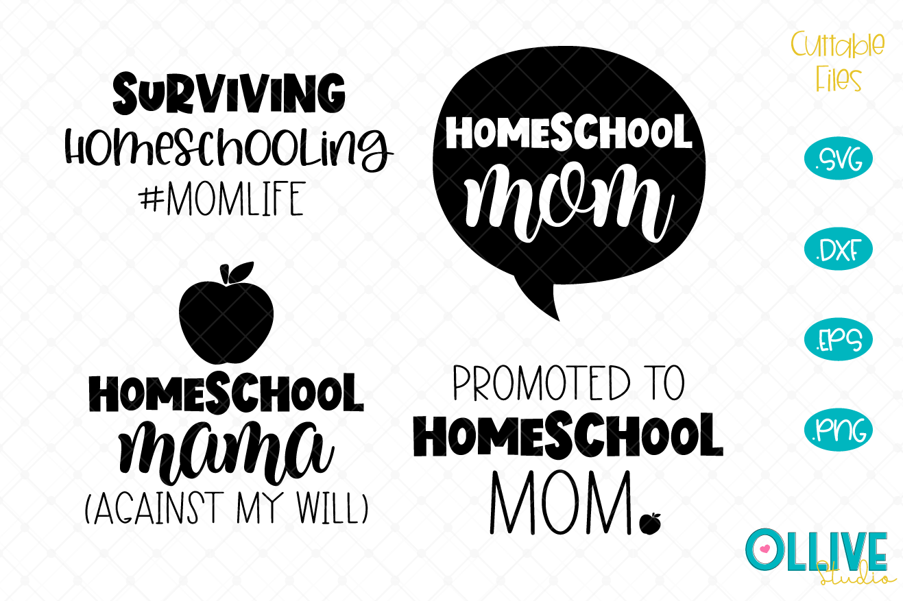 Homeschool Mom SVG, Homeschool Cut Files (536983) | Cut Files | Design