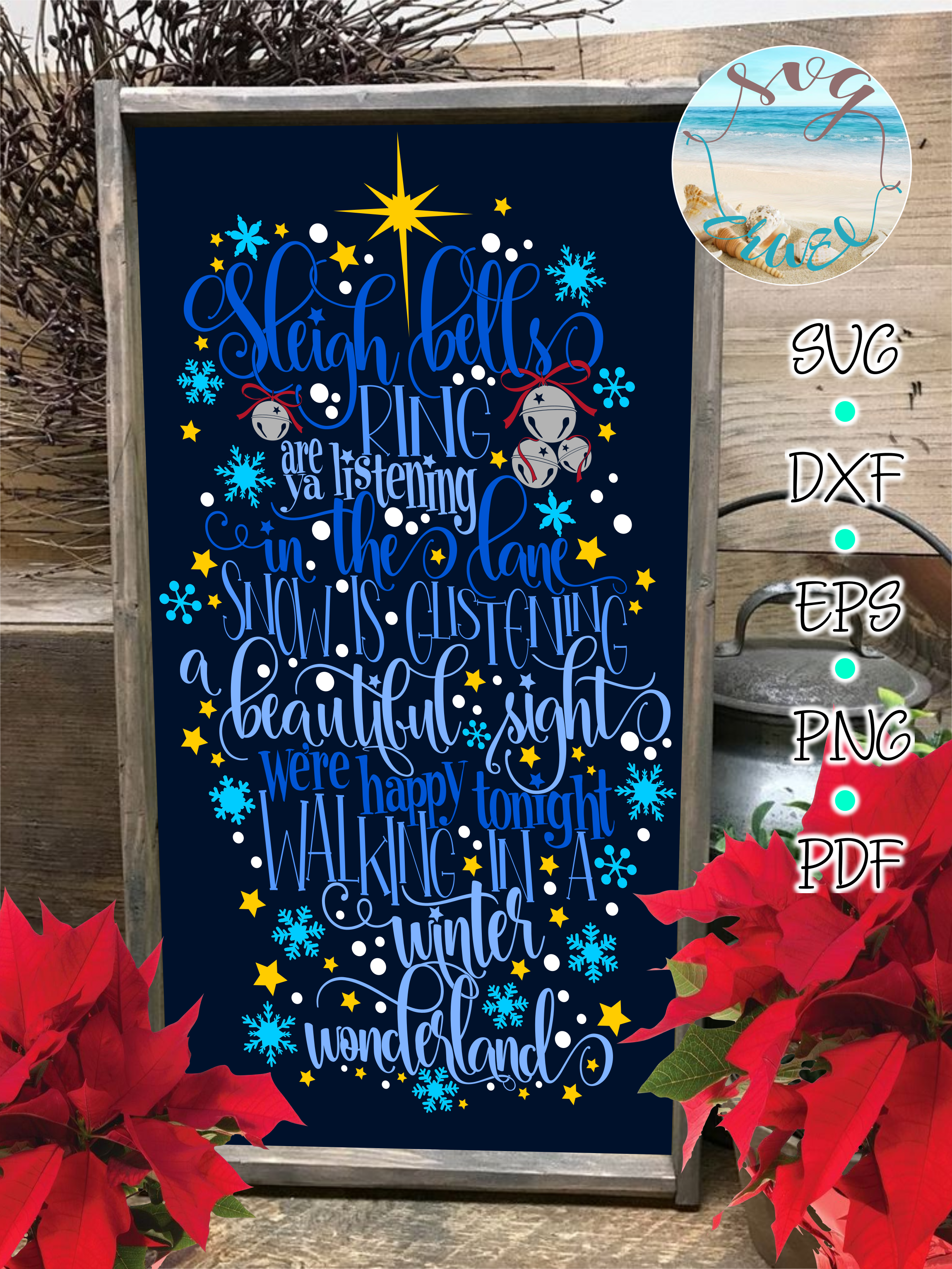 Download Winter Wonderland Christmas Lyrics Tall Vertical Sign SVG