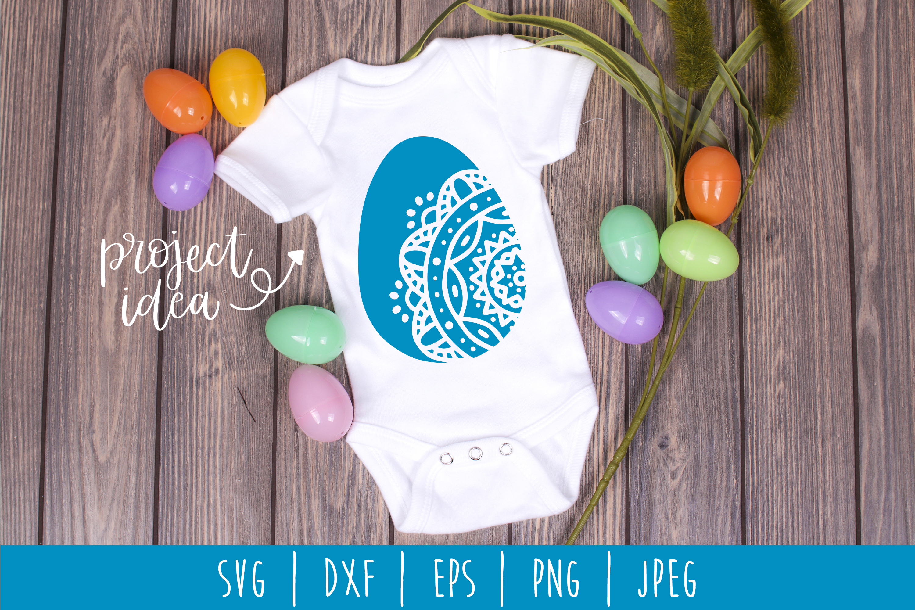 Mandala Easter Egg Bundle Set of 5 - SVG, DXF, EPS, PNG JPEG (219782
