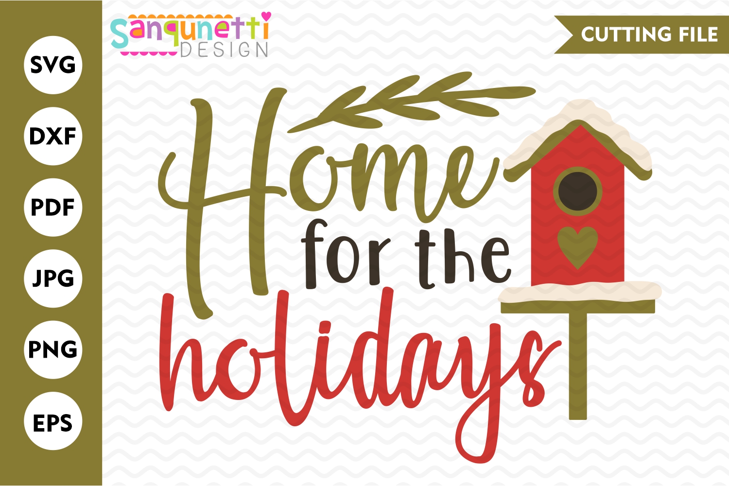 Download Home for the holidays rustic svg, Christmas birdhouse