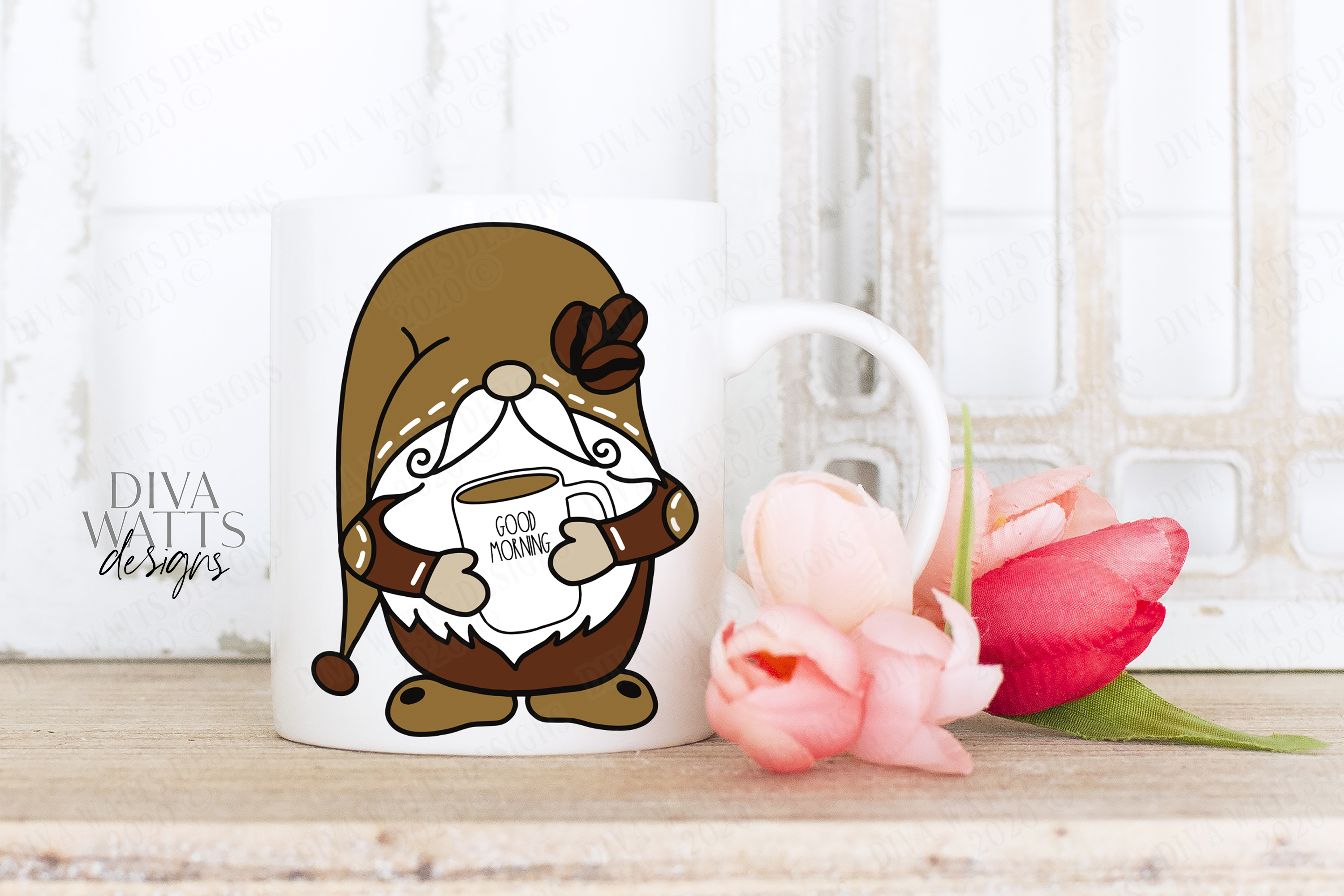 Farmhouse Coffee Gnome - Mug - SVG - EPS - Coffee Beans