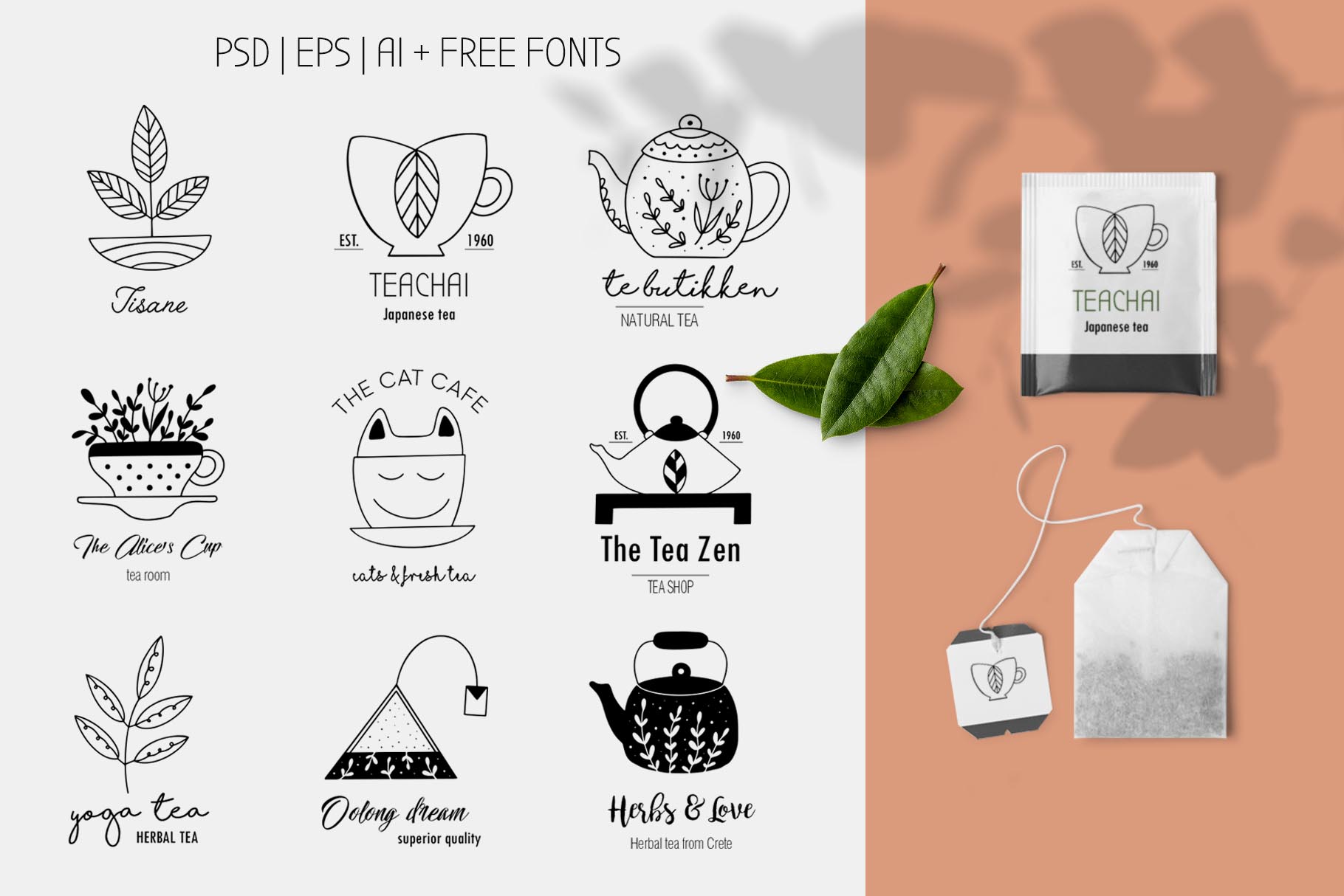 Tea Logo Set 279930 Logos Design Bundles 4057