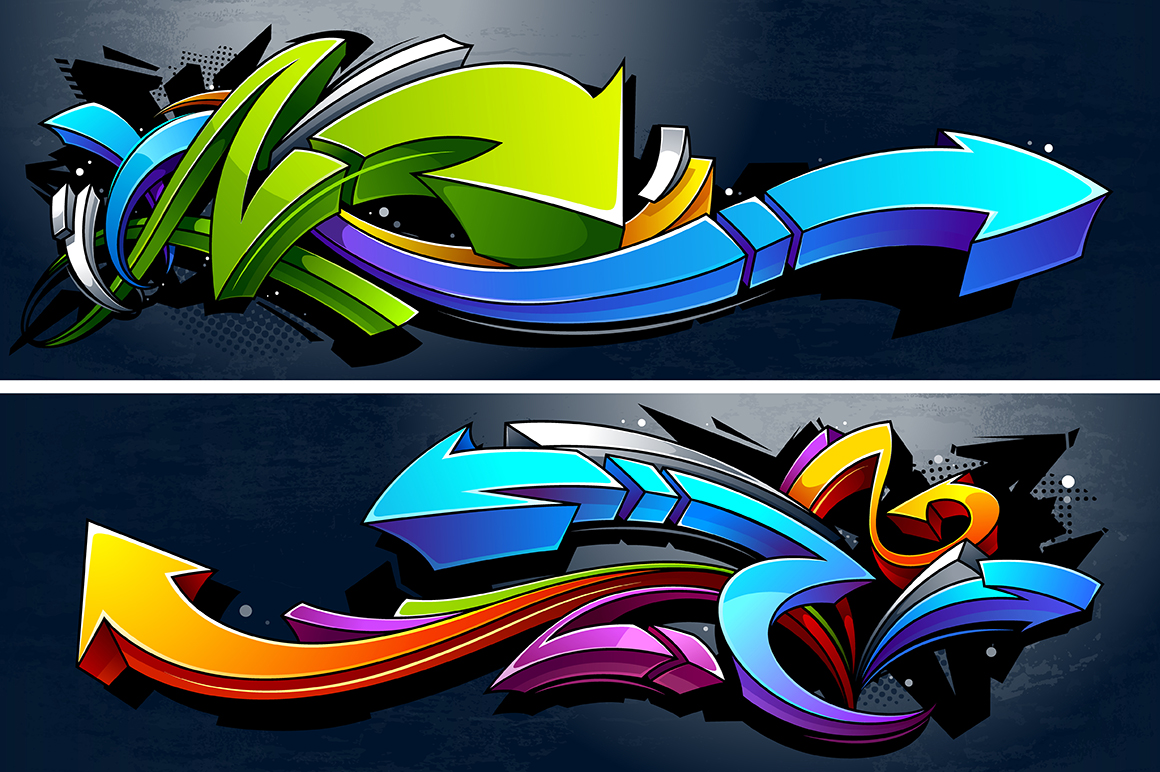 Graffiti Vector Arrows (129841) | Illustrations | Design Bundles