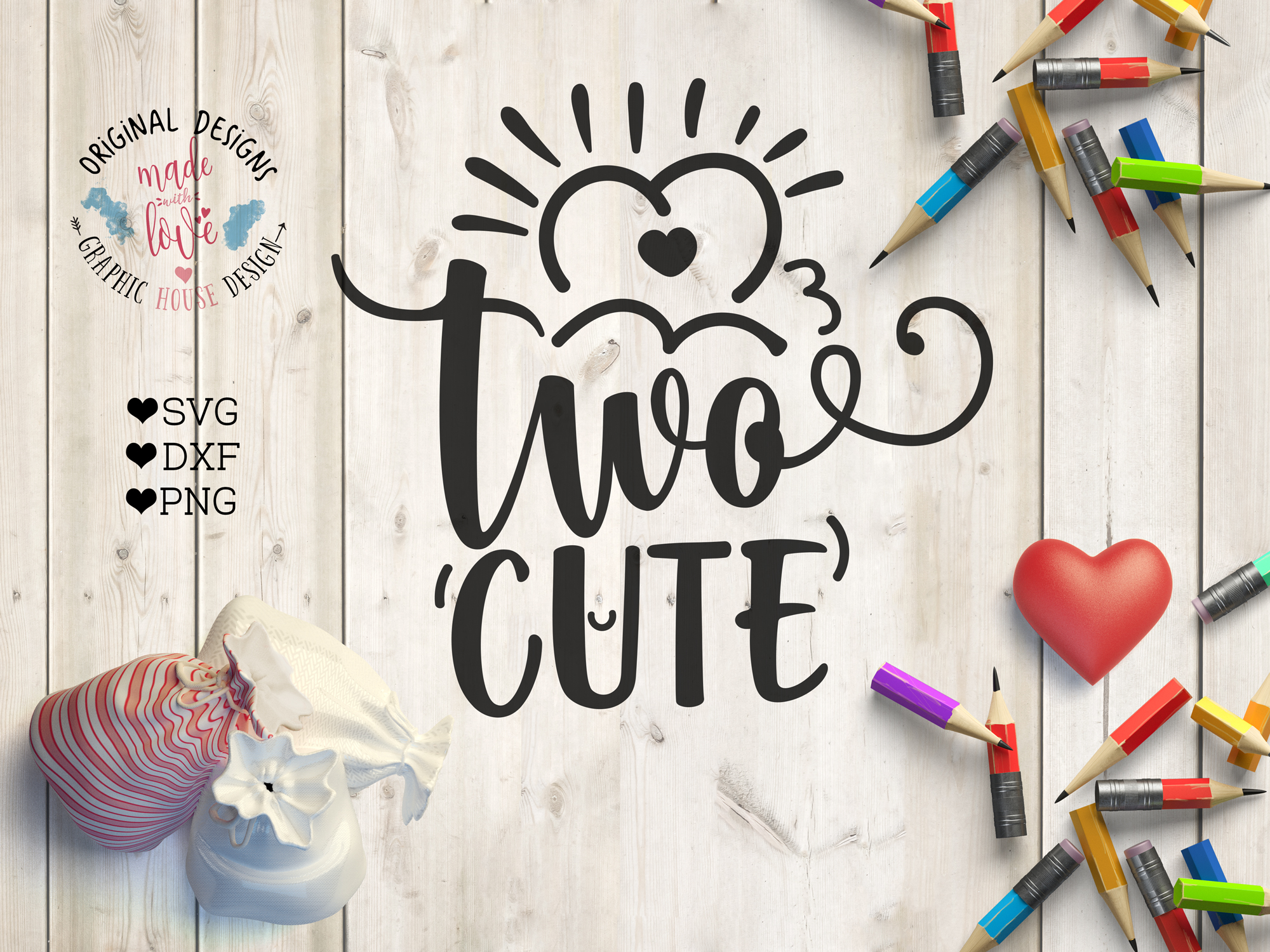 Download Two Cute Cut File SVG, DXF, PNG