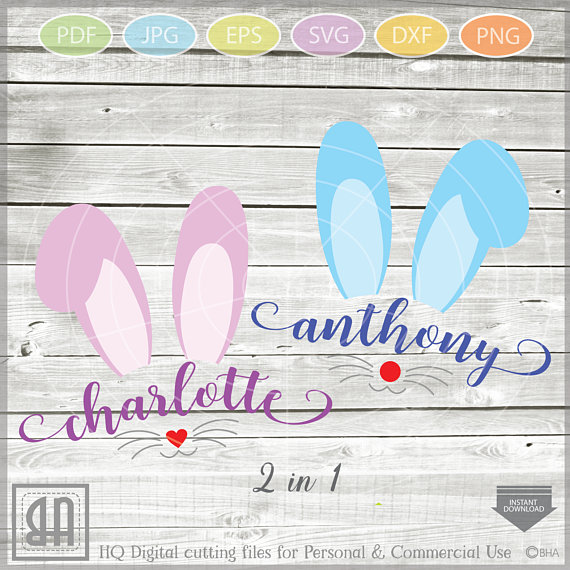 Download Bunny names SVG - Bunny face Cut Files - 2 in 1- Bunny ...