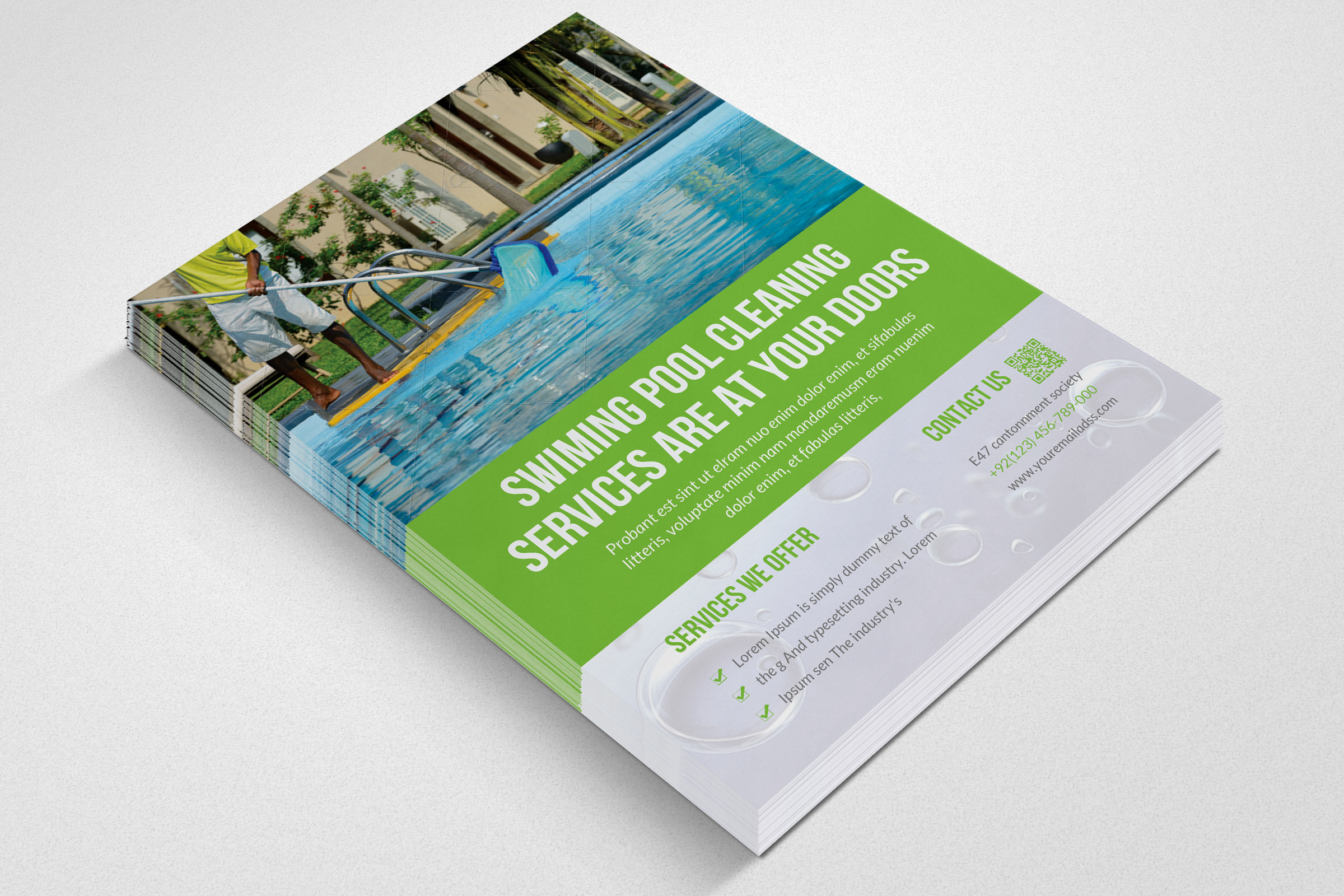 Swimming Pool Cleaning Service Flyer (147918) Flyers Design Bundles