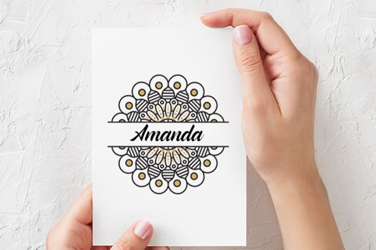 Download Monogram Mandala Frames Bundle in gold and black colors