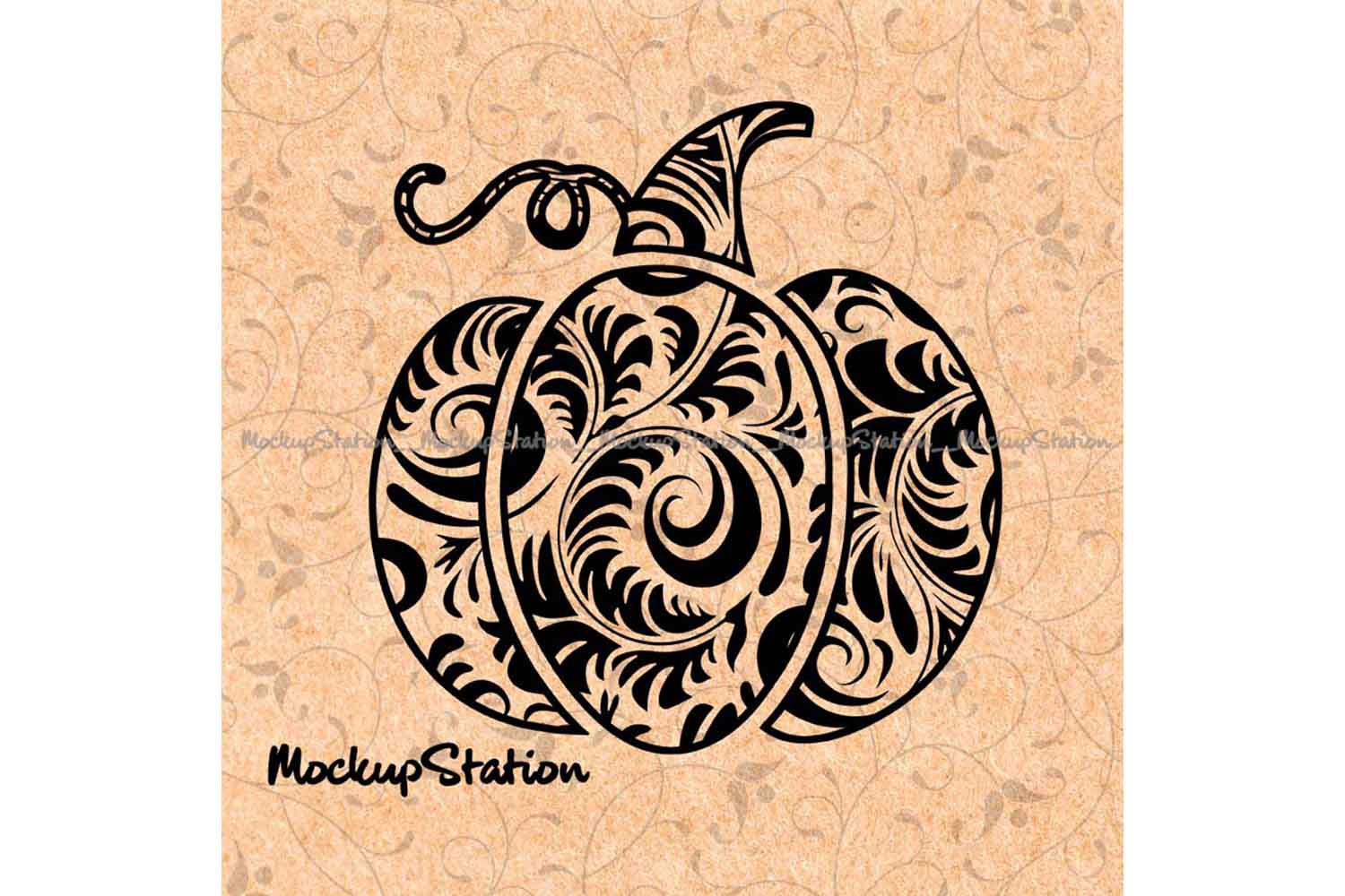 Download Pumpkin Floral Mandala Zentangle Doodle Boho Fall Decor ...