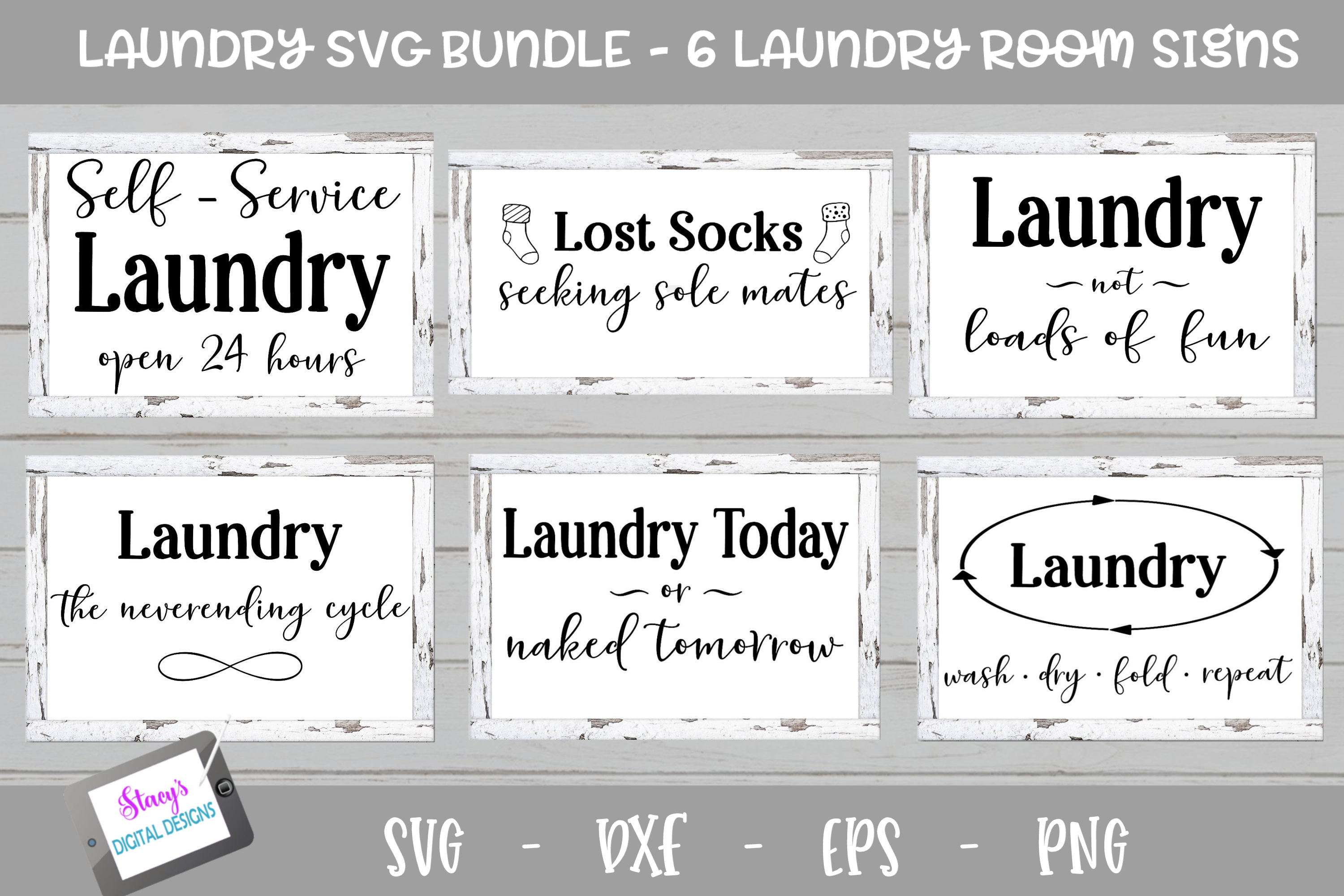 Download Laundry SVG Bundle - 6 Laundry room sign SVG files (350606 ...