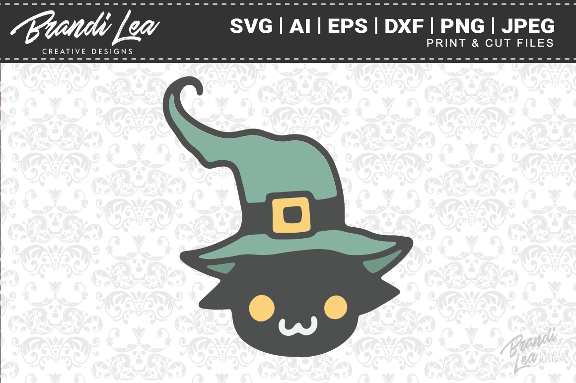 Cute Witch Cat SVG Cutting Files (137537) | SVGs | Design Bundles