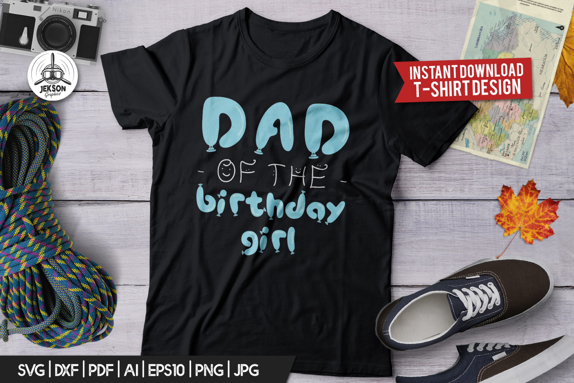 Download Birthday T-Shirt Print Design / Dad of Birthday Girl SVG (251736) | Illustrations | Design Bundles