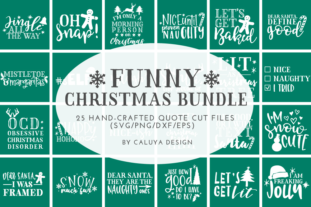 Download Funny Christmas Phrases SVG Cut File Bundle
