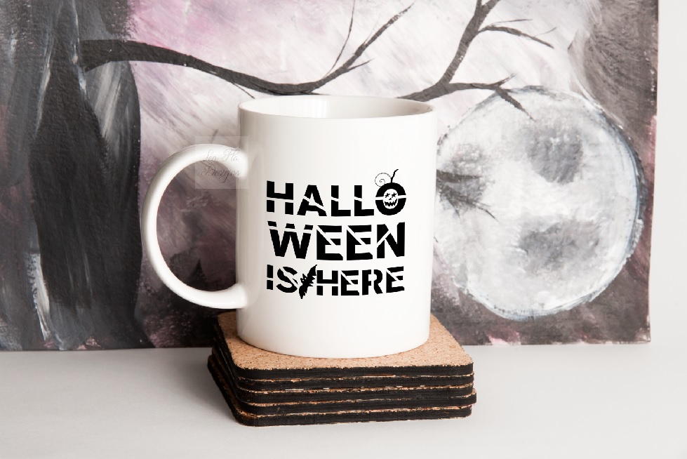 Download Halloween coffee mug mockup spooky dark autumn fall mock up