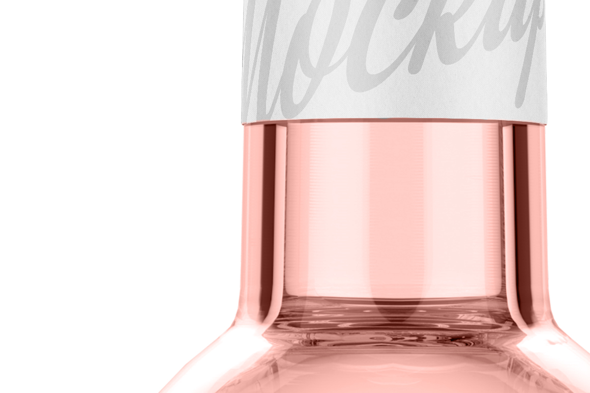 Download Clear Glass Bottle with Pink wine Mockup 0,5L (46914) | Mock Ups | Design Bundles