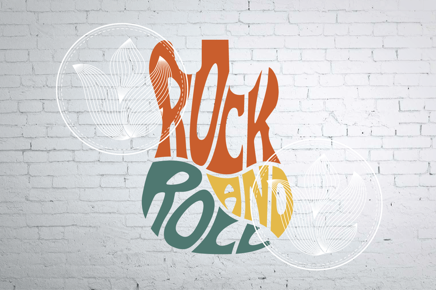 Digital Rock and Roll Word Art, jpg, png, eps, svg, dxf