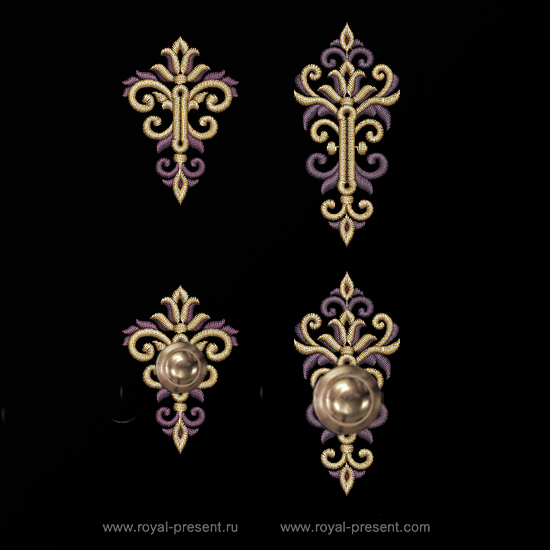 Two Baroque buttonholes Machine Embroidery Designs (69177) | Patterns ...