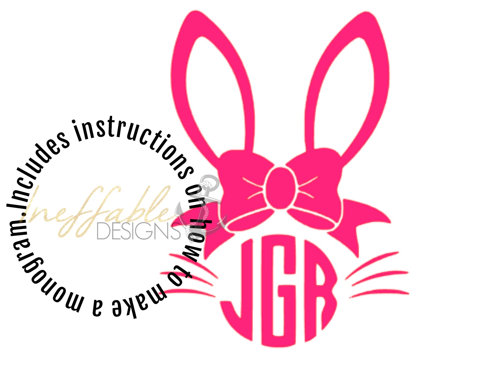 Download Girls Bunny Monogram Easter Monogram