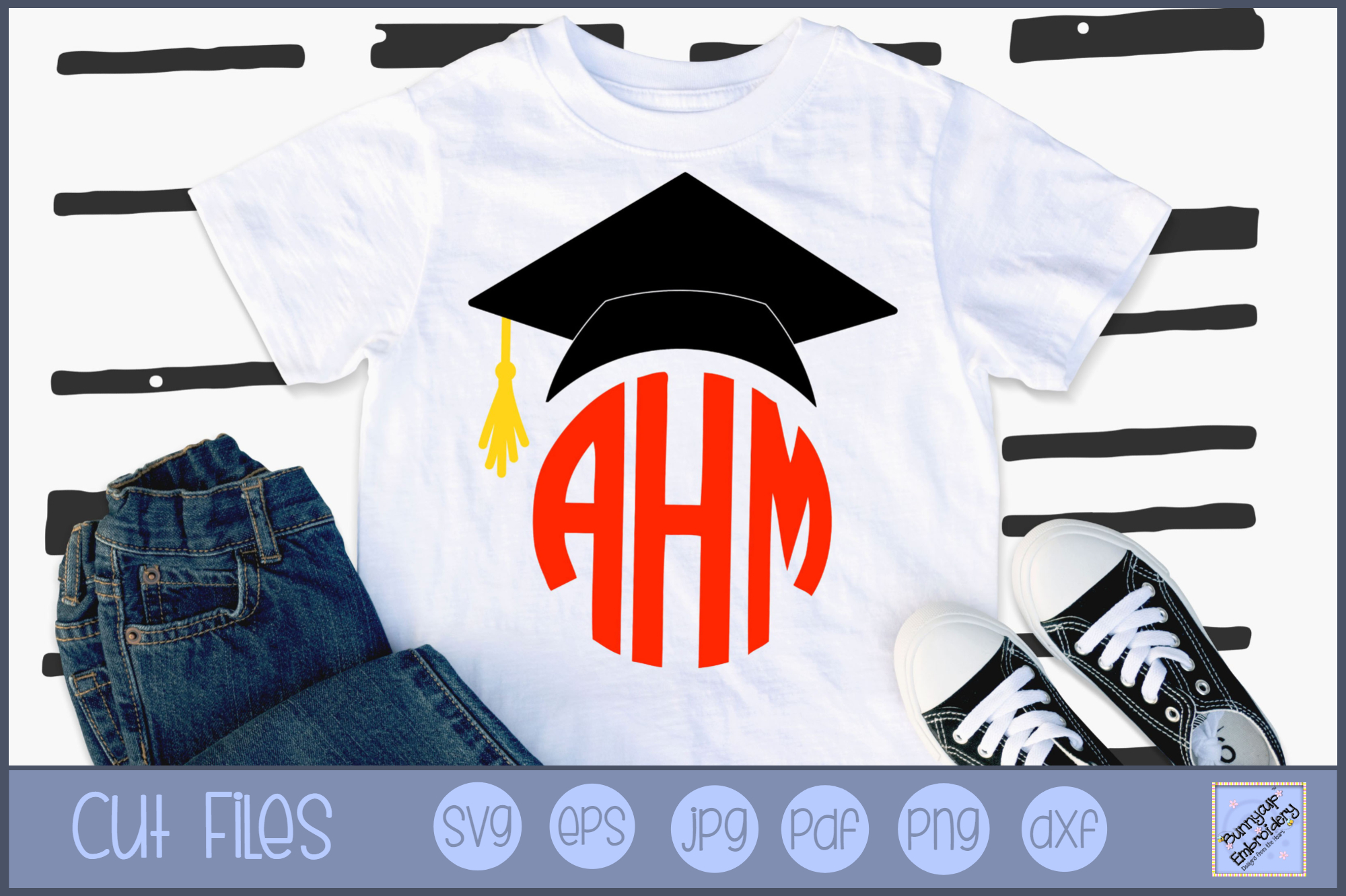 Download Graduation Cap Monogram Topper - SVG, Clipart, Printable
