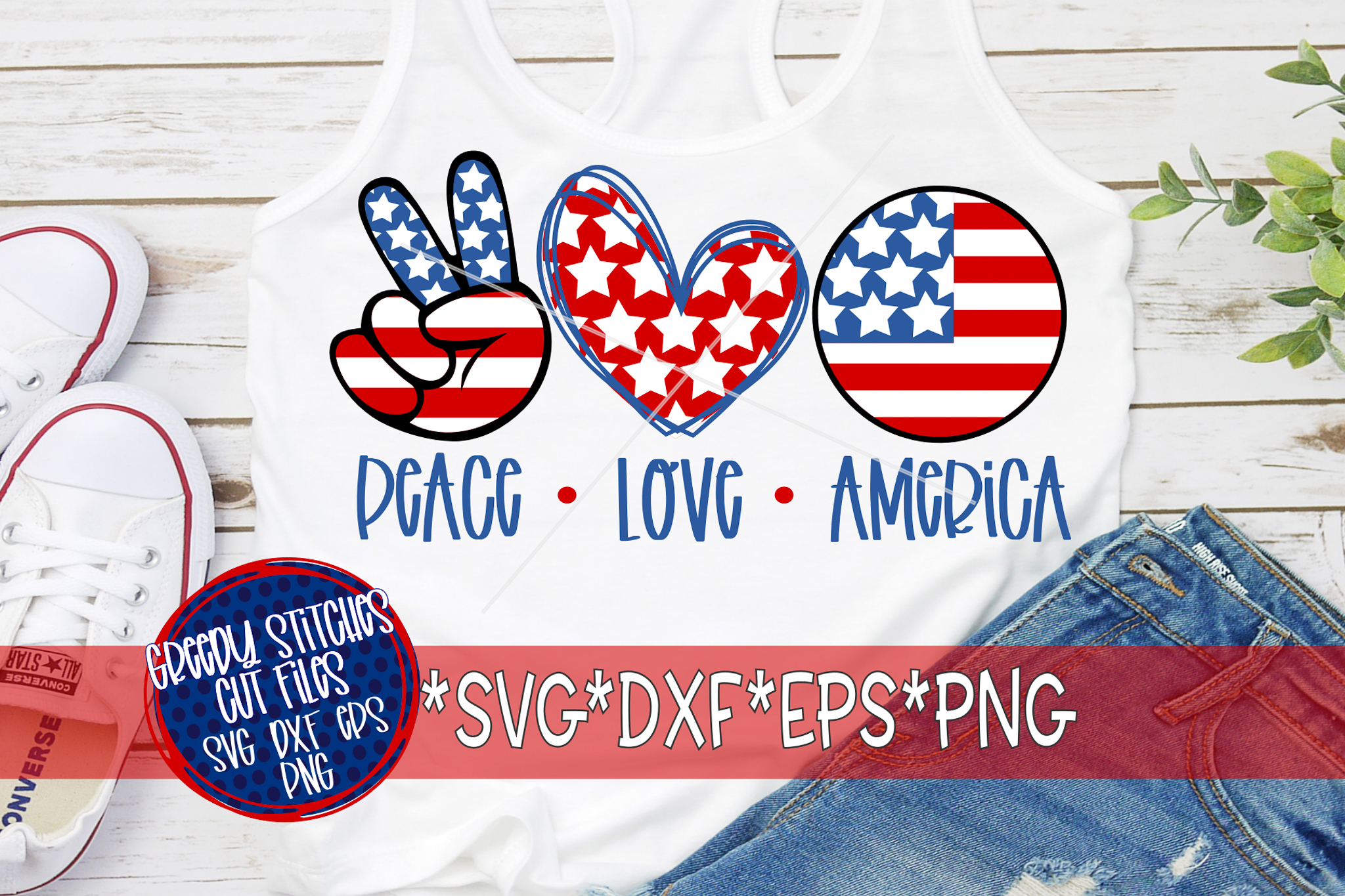Download Peace Love America SVG | July 4th SVG DXF EPS PNG