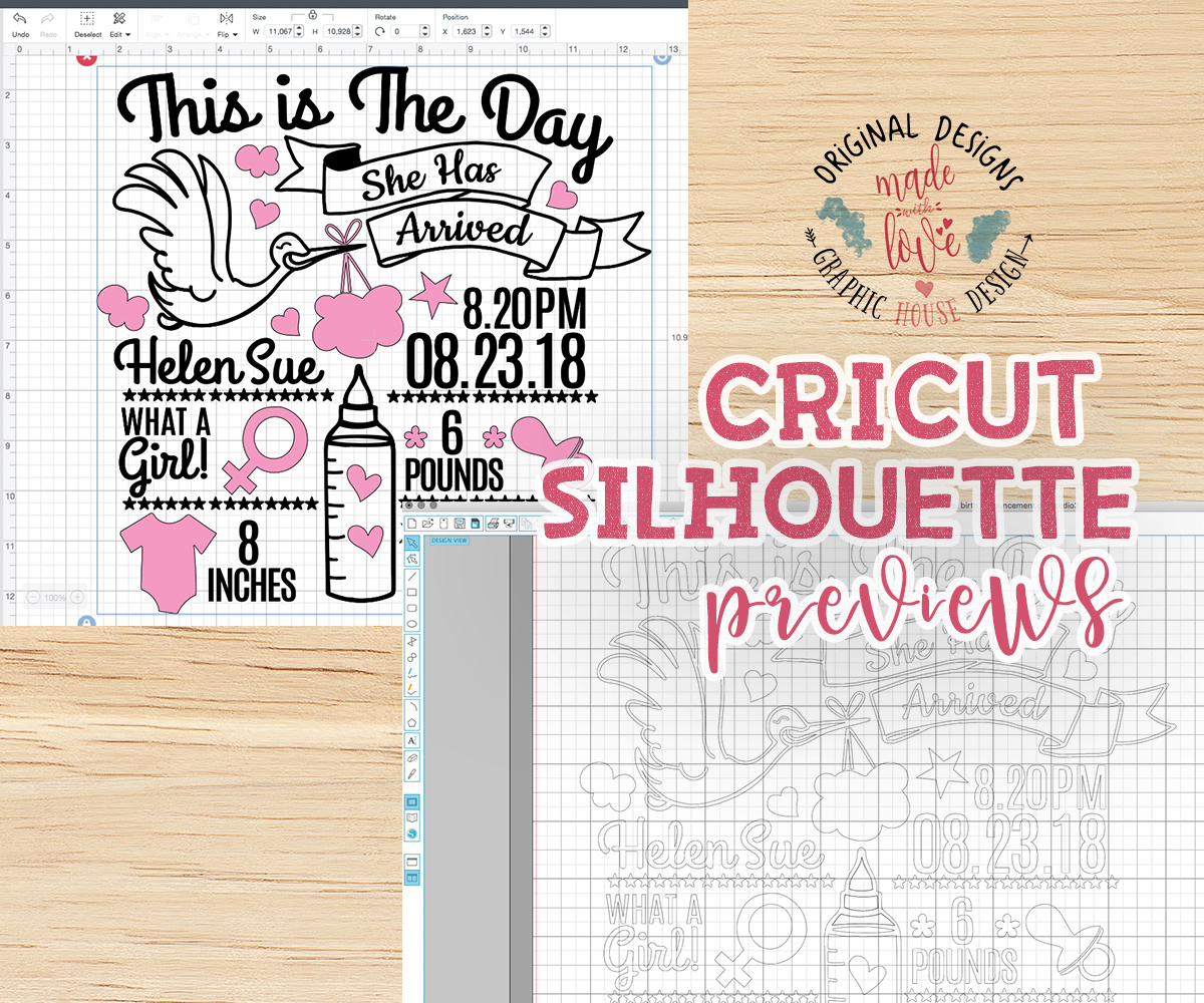 Download Baby Girl Birth Announcement - Chart in SVG, DXF, EPS, AI