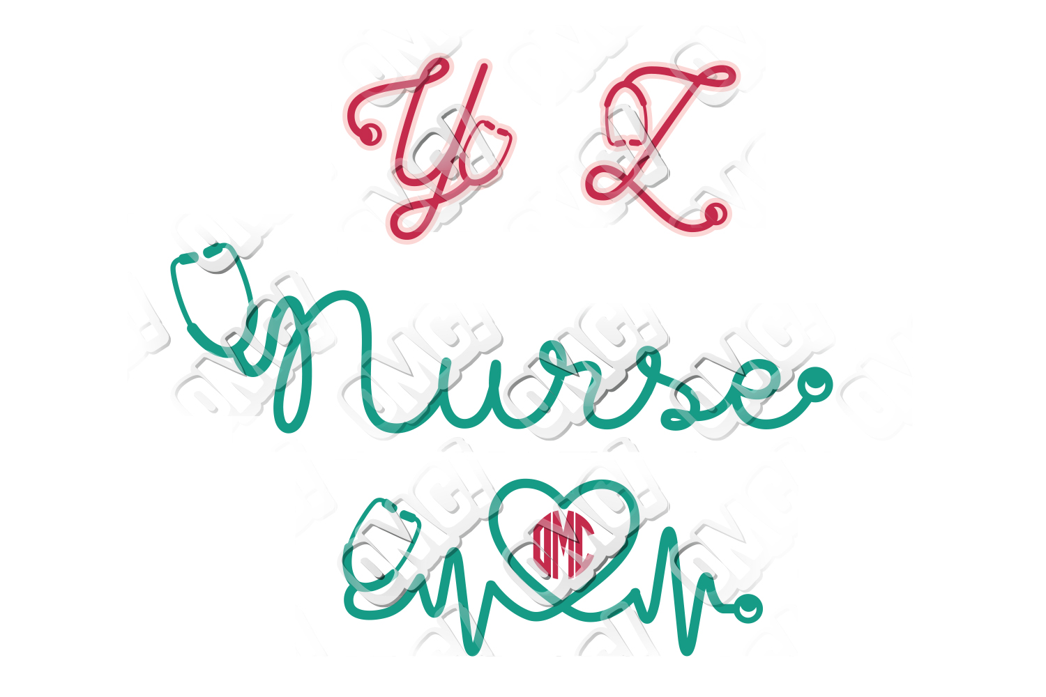 Nurse Stethoscope Alphabet Font SVG Bundle