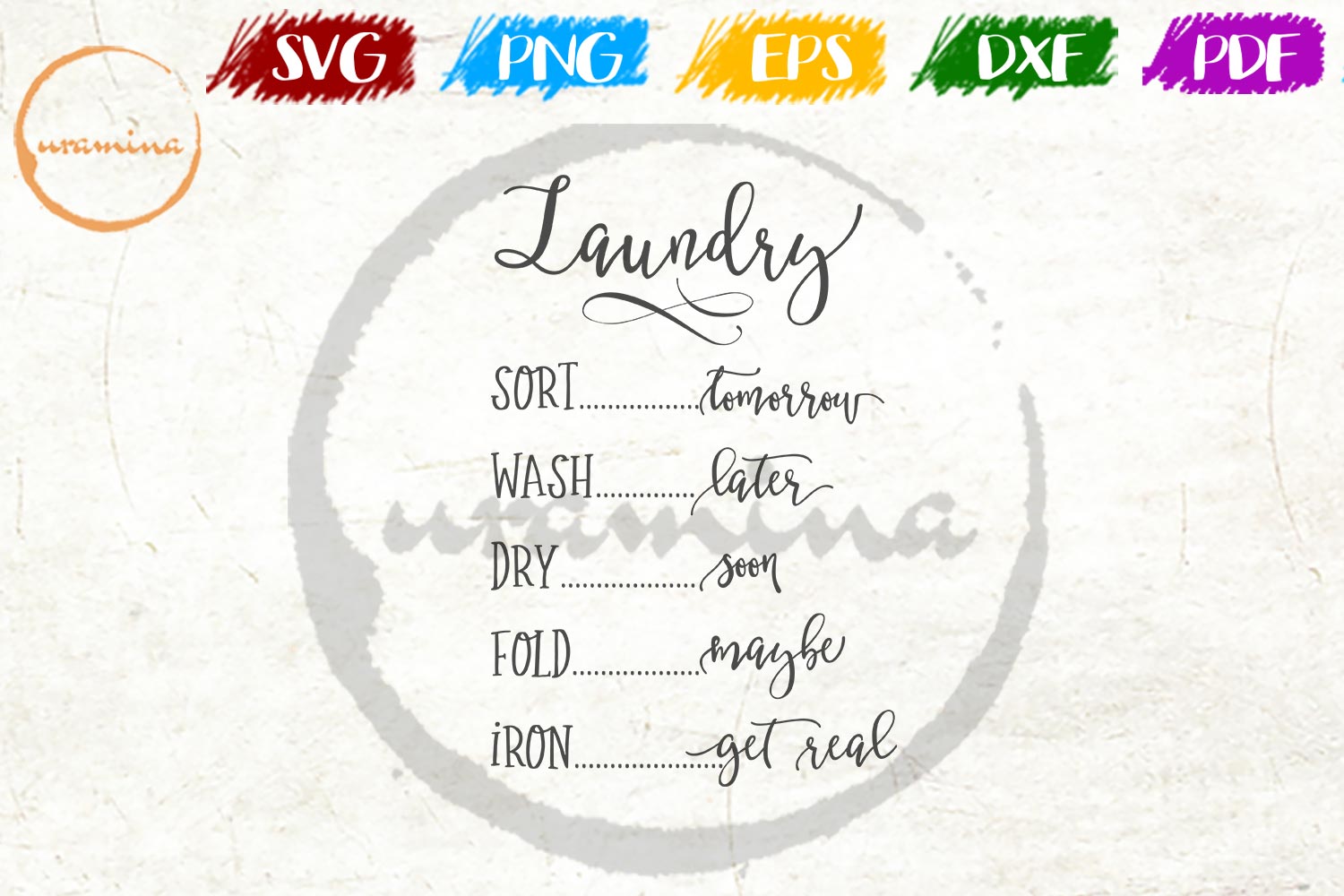 Laundry Rules Sort Wash Dry Fold Iron Laundry Room SVG PNG (175096