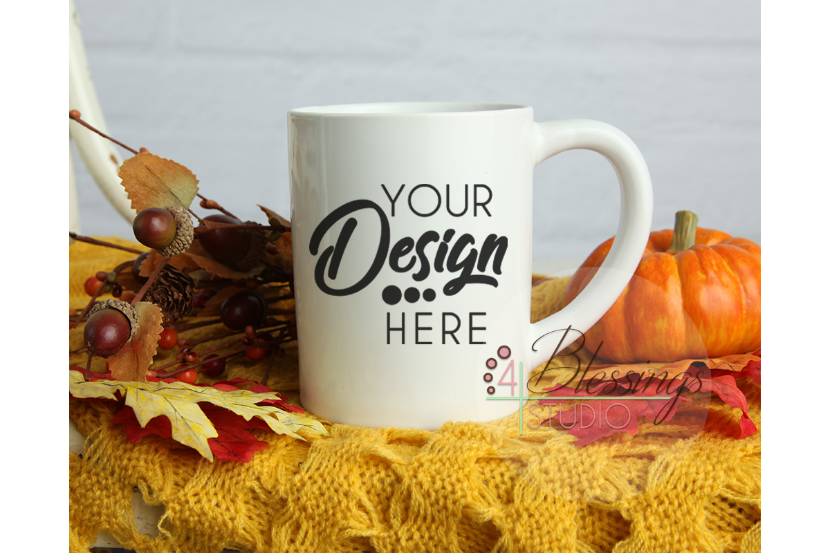 Download Fall Mug Mockup Coffee Mug mockup Thanksgiving Pumpkin (132024) | Mock Ups | Design Bundles