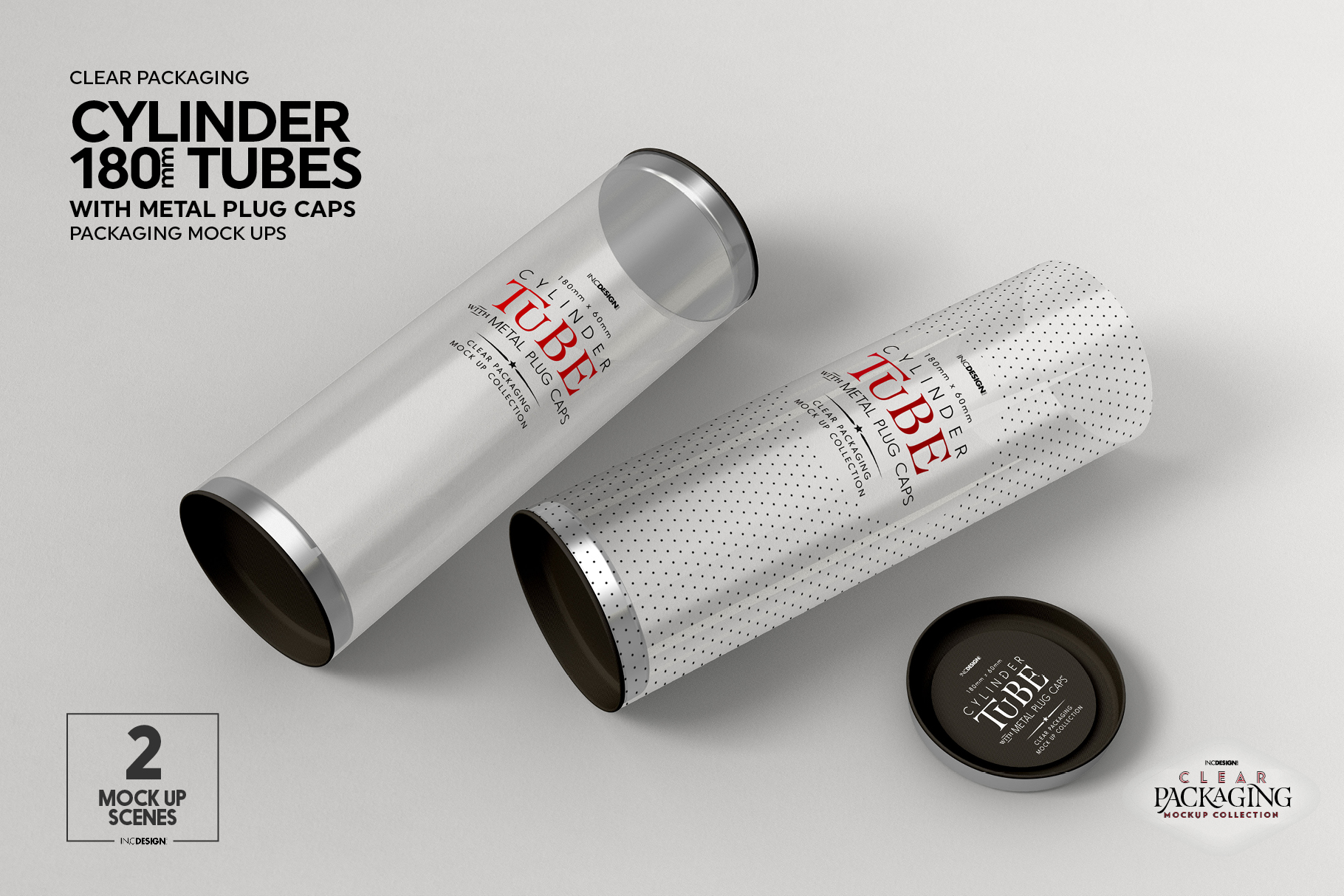 Download 180mm Cylinder Tube Packaging Mockup