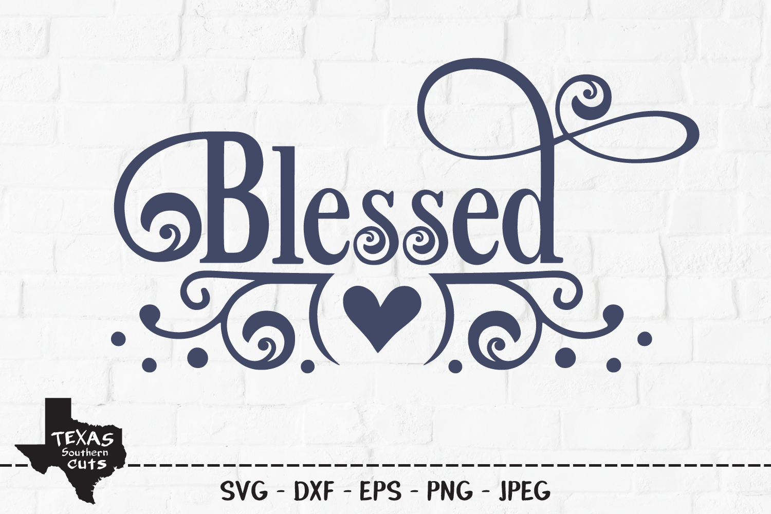 Download Blessed SVG, Cut File, Christian Shirt Design, Heart, Love