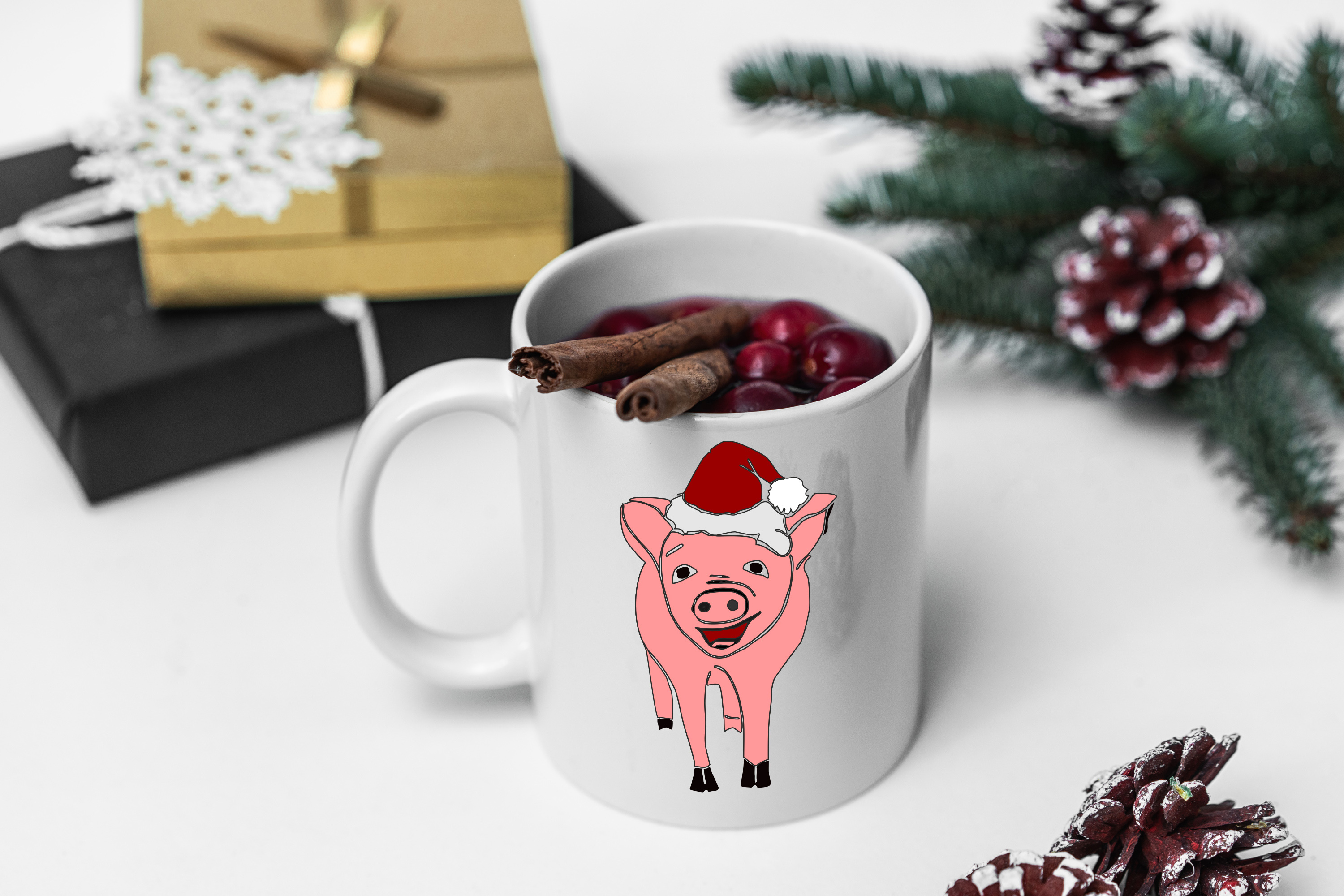 Download New Year Pig, Christmas Pig, Santa SVG, DXF, EPS cricut ...