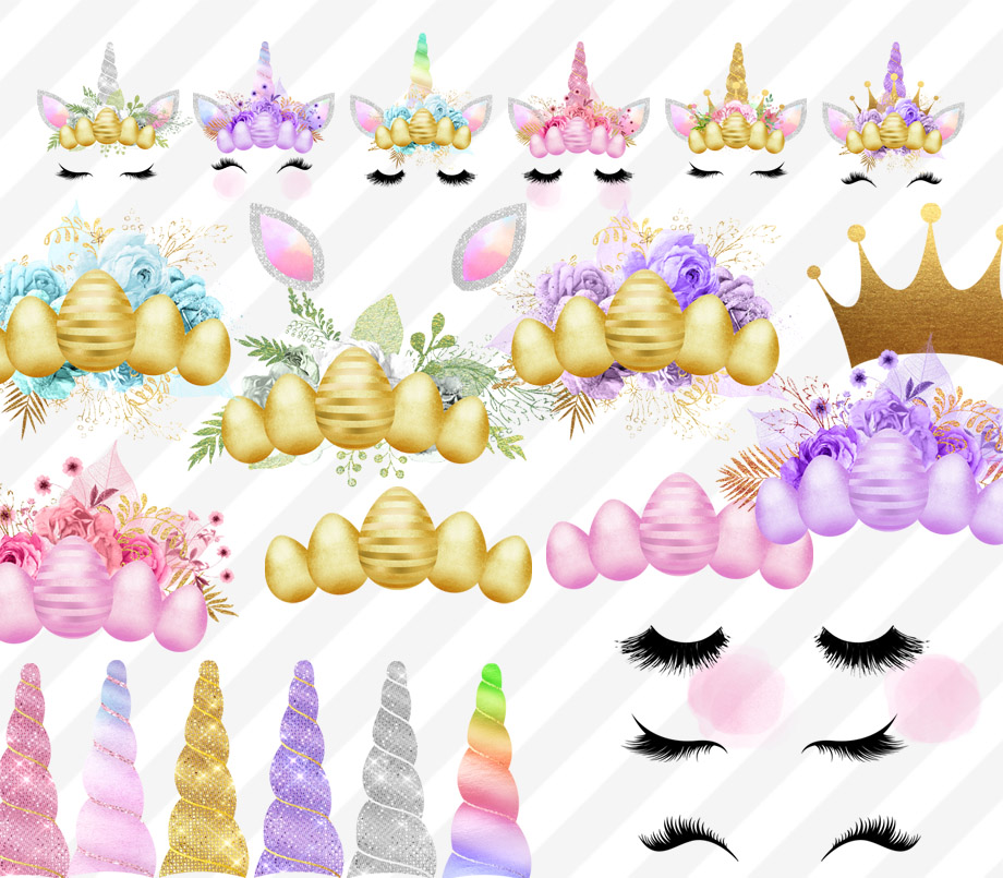 Easter Unicorns Clipart