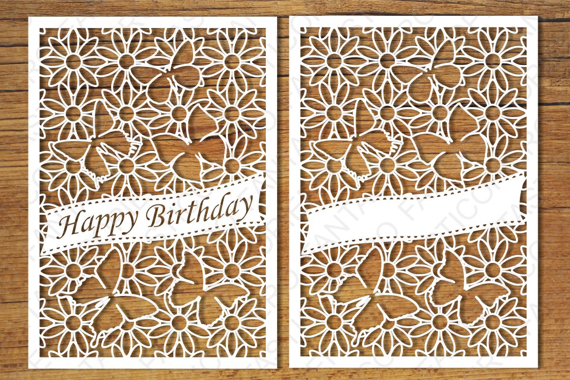 Happy Birthday, Greeting Cards 2 SVG files. (60878) | Cut ...