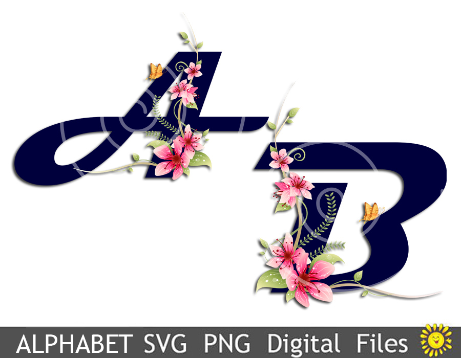 Download Floral Alphabet, Letters, Clipart, Vector, SVG, PNG. sv