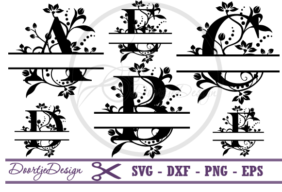 Download Split Monogram Font SVG Florish (40183) | SVGs | Design Bundles